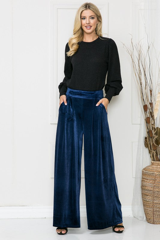 Velvet Wide Leg Pants