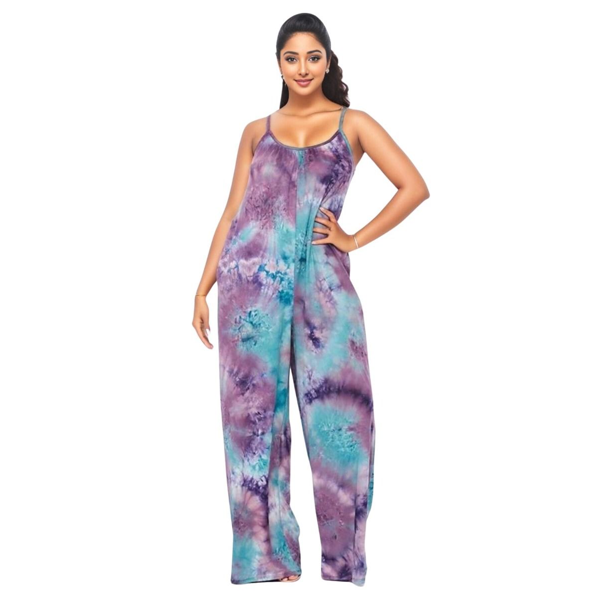 3XL Purple Tie Dye Jumpsuit