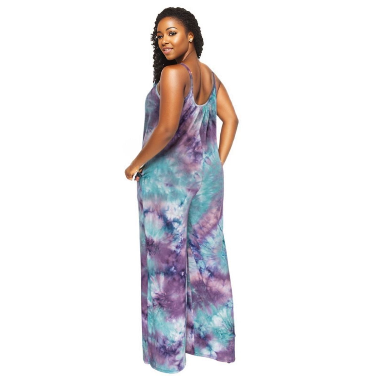 3XL Purple Tie Dye Jumpsuit