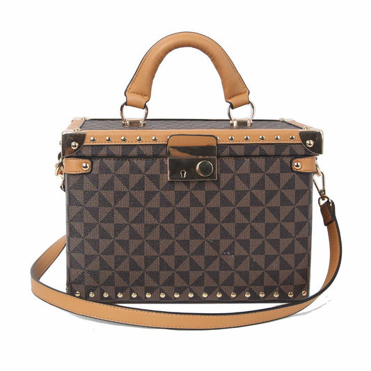 Brown Square Trunk Handbag