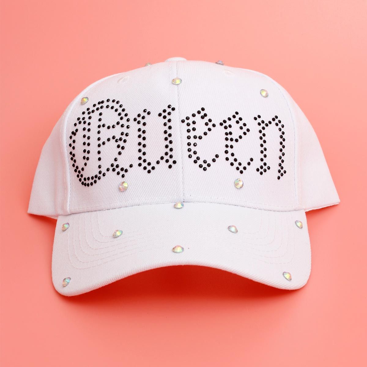 Hat White Canvas Queen Baseball Cap for Women