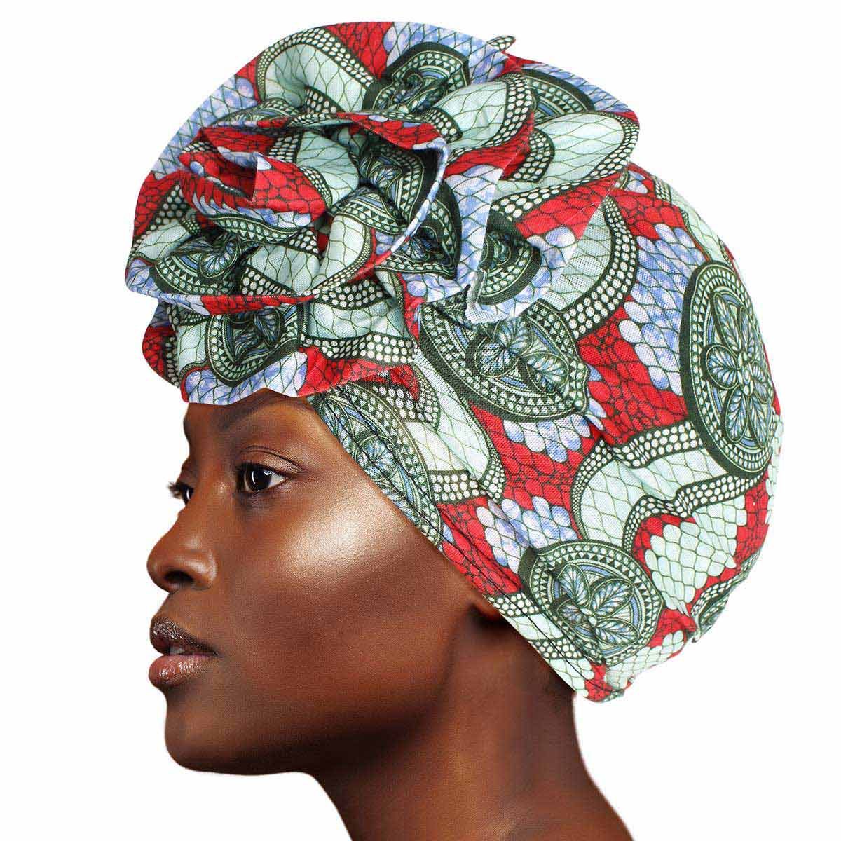 Mint Tribal Flower Knot Turban