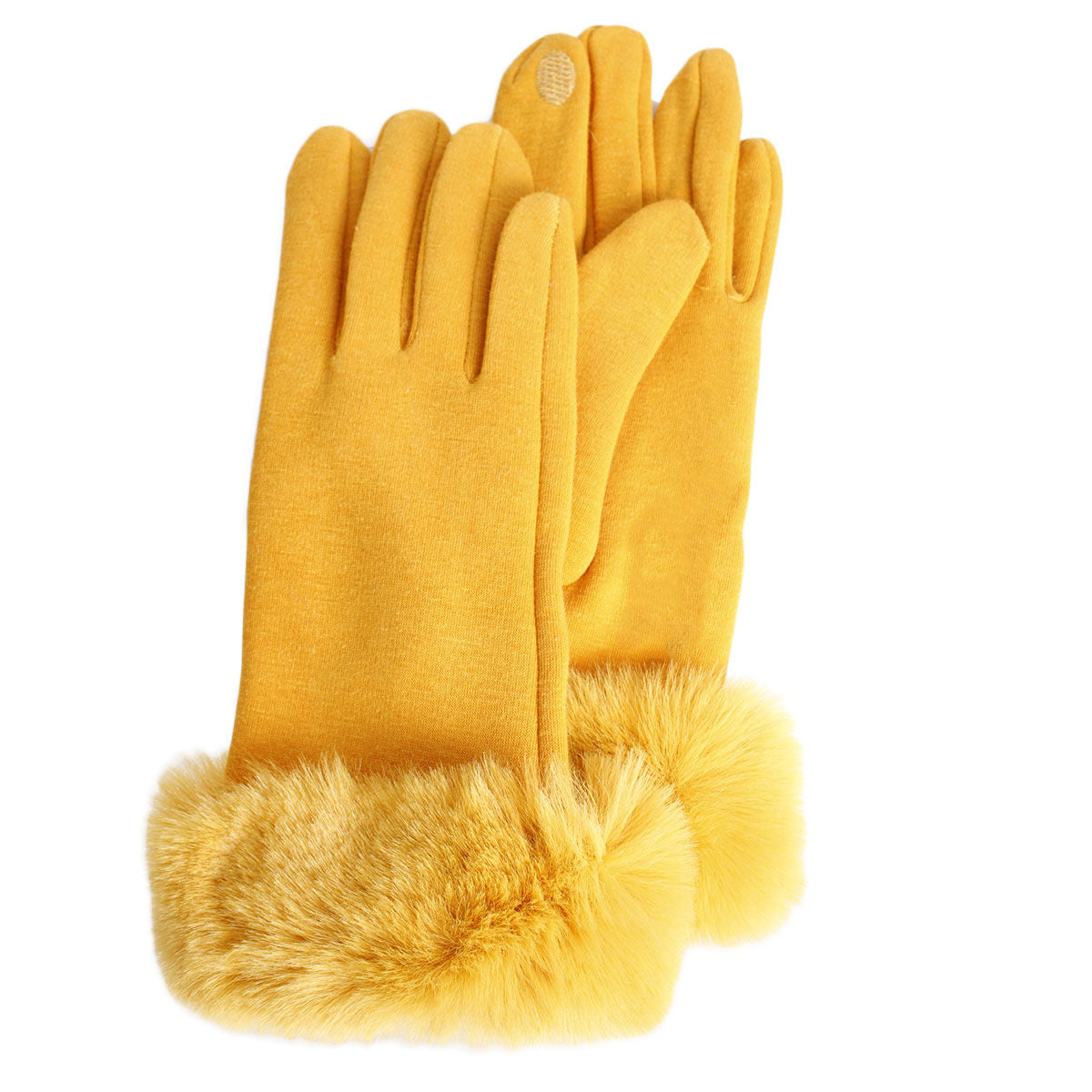 Gloves Gold Fur Trim Winter Gloves for Women