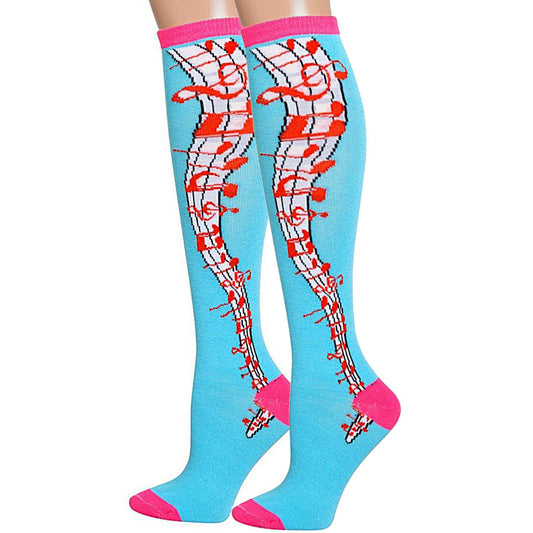 Aqua Musical Knee High Socks